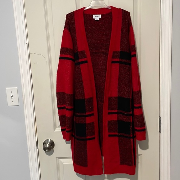 Old Navy | Sweaters | Old Navy Red Plaid Sweater Size Large | Poshmark